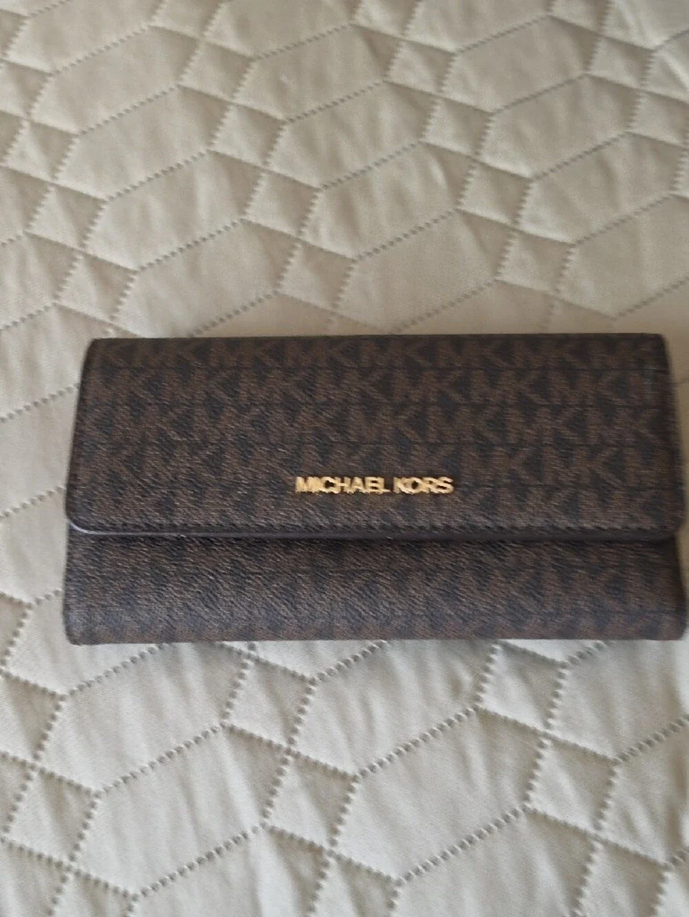 Michael Kors Brown Monogram Satchel with Matching Wallet